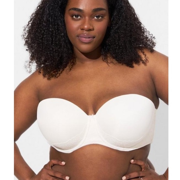 2 Strapless Push-Up Lace Sling Straight Back Bras - Picture 4 of 10